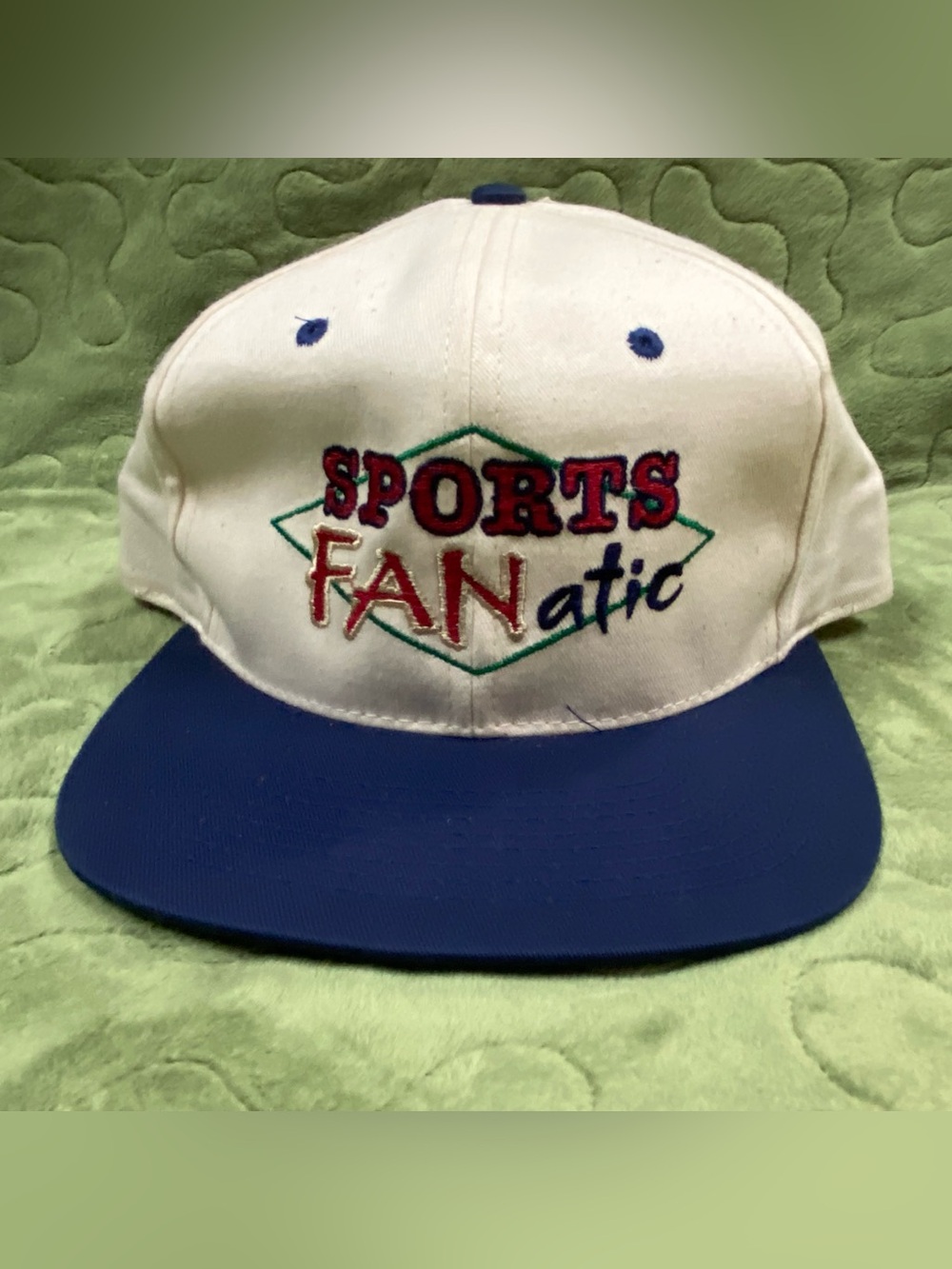 90s Sports Fanatic Hat Cap Snapback Two-Tone Embroidered, Shoebox NWT